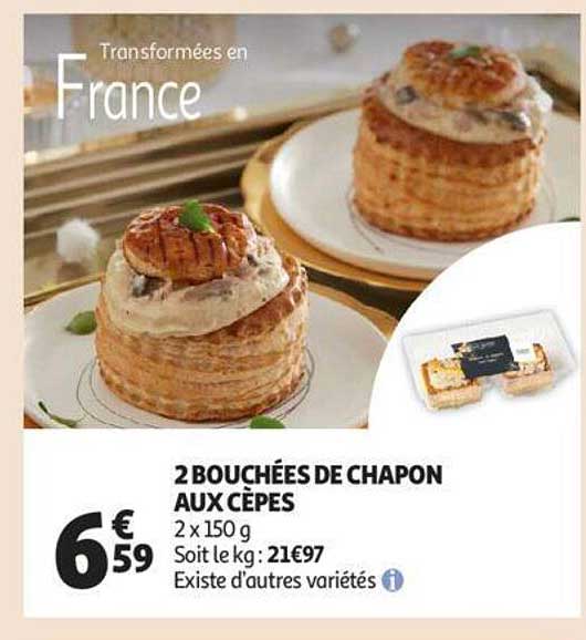 2 bouchées de chapon aux cèpes