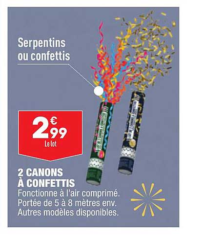 2 canons à confettis