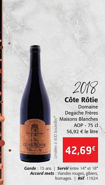 2018 côte rôtie domaine degache frères maisons blanches