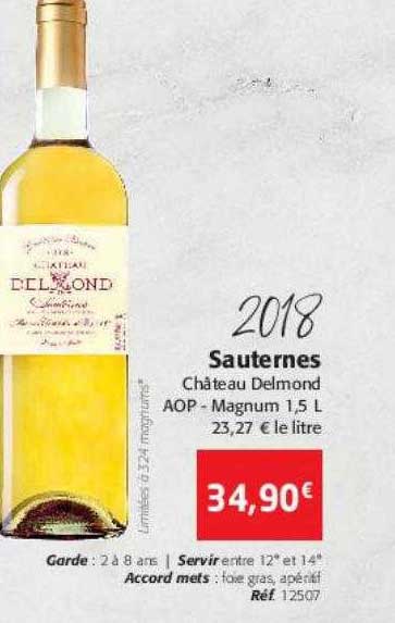 2018 sauternes château delmond aop
