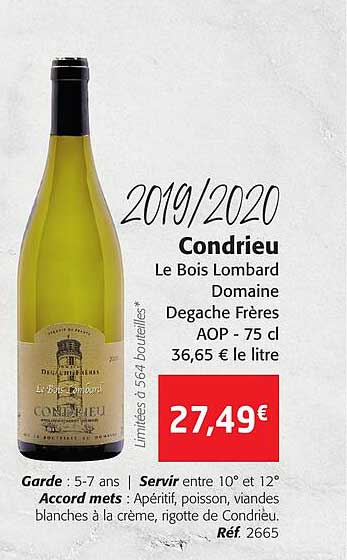 2019-2020 condrieu le bois lombard domaine degache frères