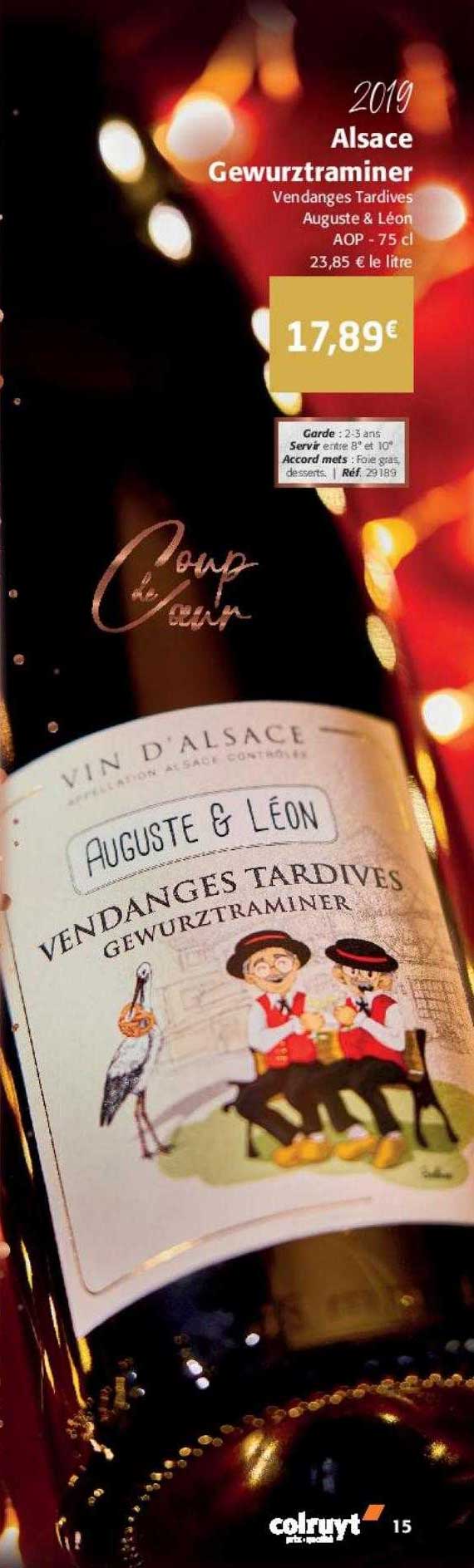 2019 Alsace Gewurztraminer Vendanges Tardives Auguste & Leon