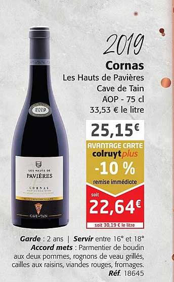 2019 cornas les hauts de pavières cave de tain aop