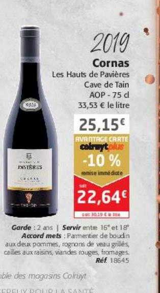 2019 cornas les hauts de pavières cave de tain aop