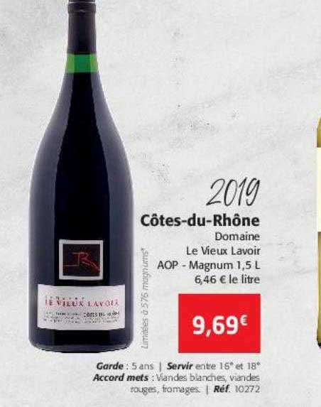 2019 côtes-du-rhône domaine le vieux lavoir aop
