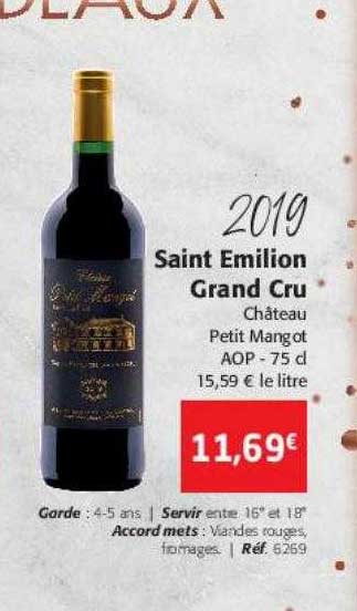 2019 saint émilion grand cru château petit mangot aop