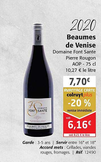 2020 beaumes de venise domaine font sante pierre rougon aop
