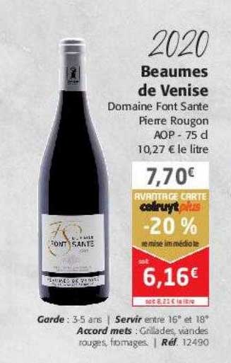 2020 beaumes de venise domaine font sante pierre rougon aop
