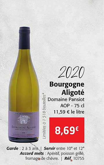 2020 bourgogne aligoté domaine pansiot