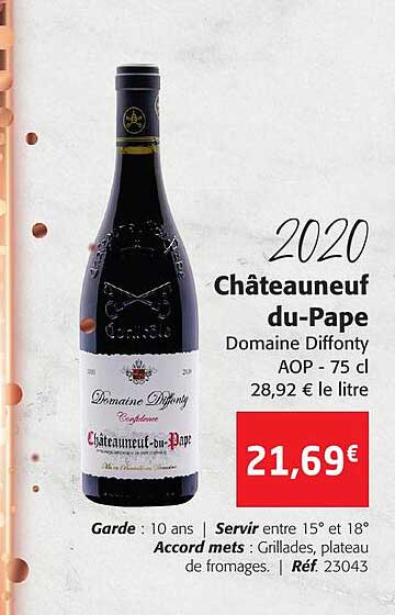 2020 châteauneuf du pape domaine diffonty aop