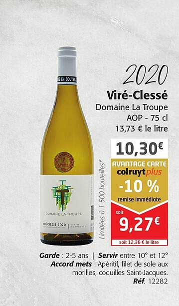 2020 viré-clessé domaine la troupe aop
