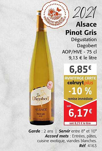 2021 alsace pinot gris dégustation dagobert