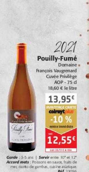 2021 pouilly-fumé domaine françois vaugrenard cuvée privilège aop