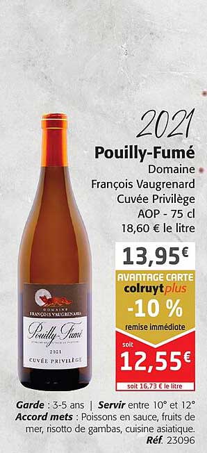 2021 pouilly-fumé domaine françois vaugrenard cuvée privilège aop
