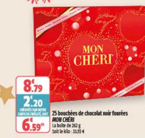 25 bouchées de chocolat noir fourées mon chéri