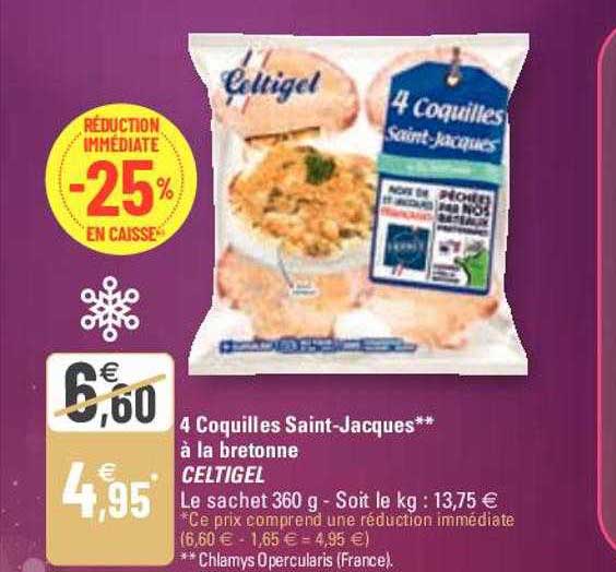 4 Coquilles Saint-jacques à La Bretonne Celtigel