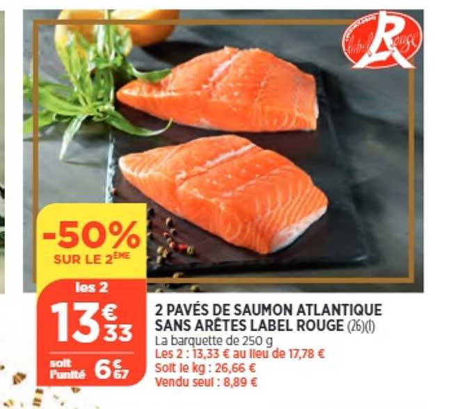 4 pavés de saumon atlantique sans arêtes label rouge