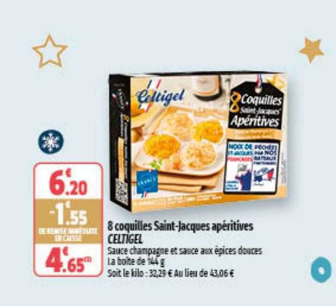 8 Coquilles Saint-jaques Apéritives Celtigel