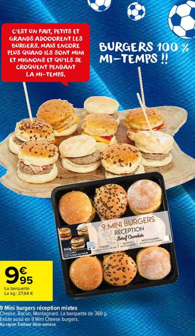 9 Mini Burgers Réception Mixtes