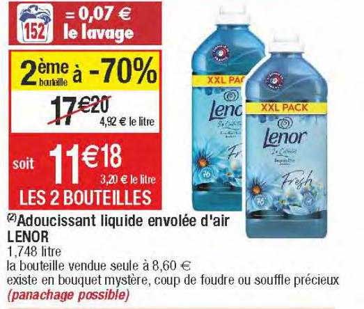 adoucissant liquide envolée d'air lenor