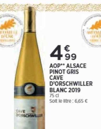 aop alsace pinot gris cave d'orschwiller blanc 2019