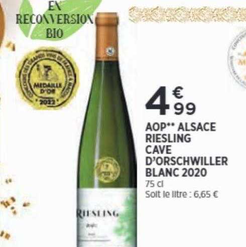 aop alsace riesling cave d'orschwiller blanc 2020