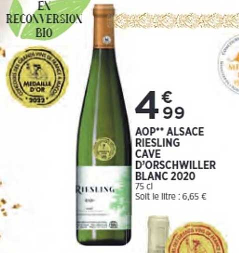 aop alsace riesling cave d'orschwiller blanc 2020