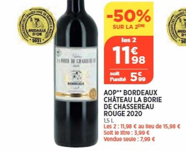 aop bordeaux château la borie de chassereau rouge 2020