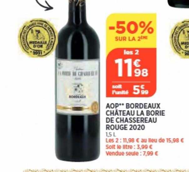 aop bordeaux château la borie de chassereau rouge 2020