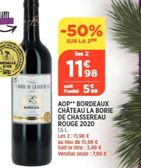 aop bordeaux château la borie de chassereau rouge 2020