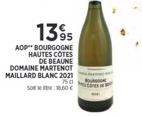 aop bourgogne hautes côtes de beaune domaine martenot maillard blanc 2021