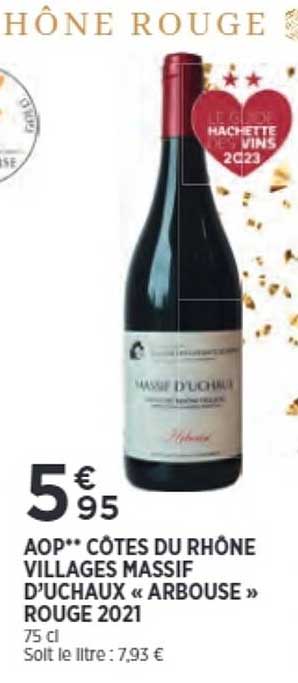 aop côtes du rhône villages massif d'uchaux «arbouse» rouge 2021