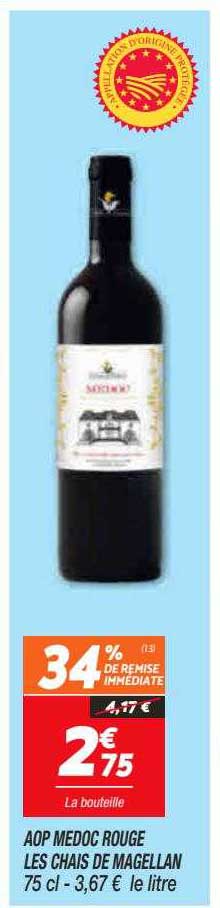 aop medoc rouge les chais de magellan