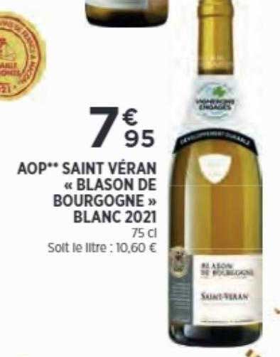 Aop Saint Véran «blason De Bourgogne» Blanc 2021