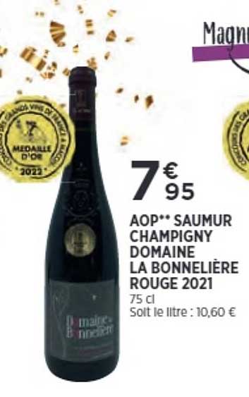 aop saumur champigny domaine la bonnelière rouge 2021