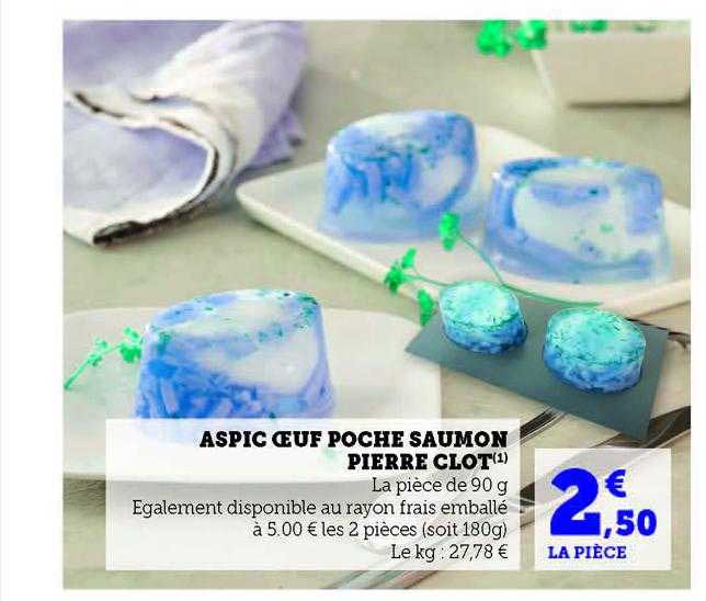 Aspic œuf Poche Saumon Pierre Clot