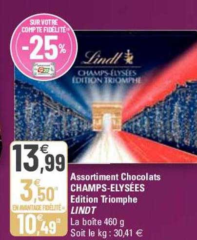 assortiment chocolats champs-élysées édition triomphe lindt