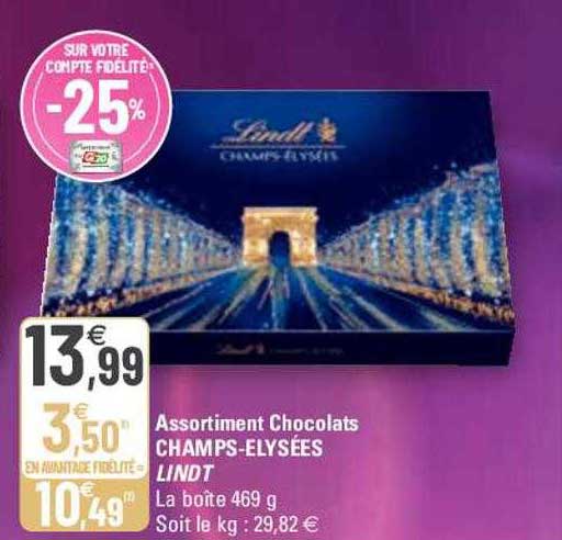 assortiment chocolats champs-élysées lindt