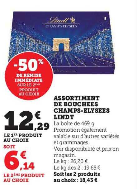 assortiment de bouchées champs-élysées lindt