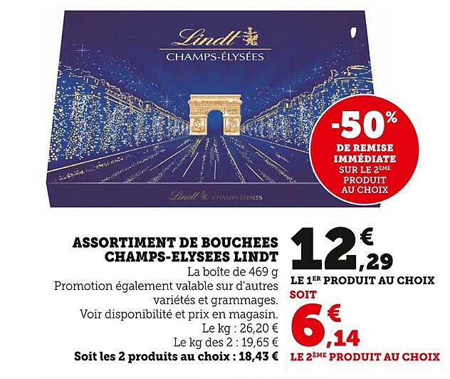 assortiment de bouchées champs-élysées lindt