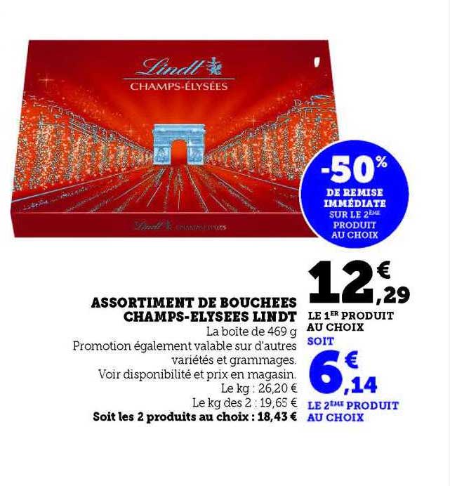 assortiment de bouchées champs-élysées lindt