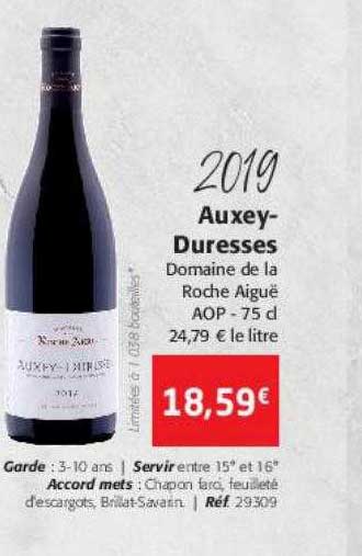 auxey-duresses 2019 domaine de la roche aigüe