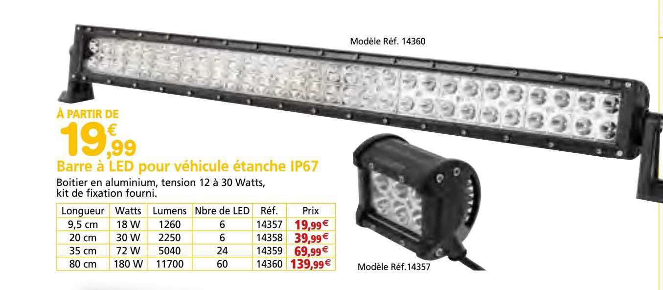 barre à led pour véhicule étanche ip67