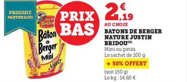 batons de berger nature justin bridou