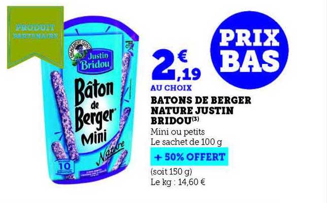 Bâtons De Berger Nature Justin Bridou