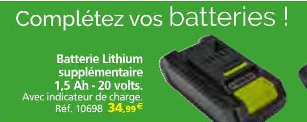 batterie lithium supplémentaire 1,5 ah - 20 volts