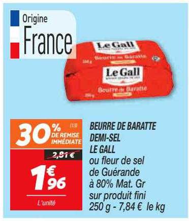 beurre de baratte demi-sel le gall