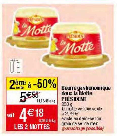 beurre gastronomique doux la motte président