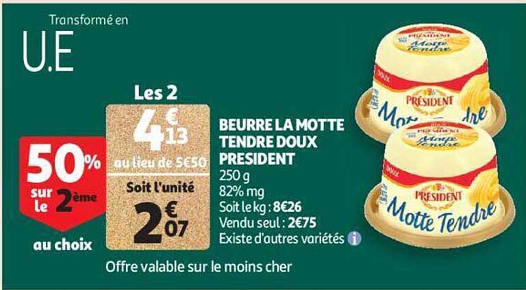 Beurre La Motte Tendre Doux Président