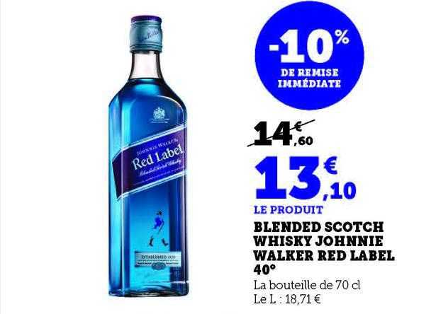 blended scotch whisky johnnie walker red label 40°